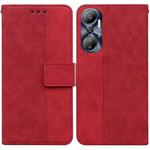 For Infinix Hot 20 Geometric Embossed Leather Phone Case(Red)