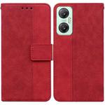 For Infinix Hot 20 5G Geometric Embossed Leather Phone Case(Red)