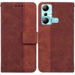 For Infinix Hot 20i Geometric Embossed Leather Phone Case(Brown)