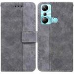 For Infinix Hot 20i Geometric Embossed Leather Phone Case(Grey)