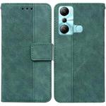 For Infinix Hot 20i Geometric Embossed Leather Phone Case(Green)