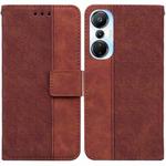 For Infinix Hot 20s Geometric Embossed Leather Phone Case(Brown)