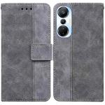 For Infinix Hot 20s Geometric Embossed Leather Phone Case(Grey)