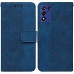 For Realme Q3S / Q3T / 9 SE / 9 5G Speed Geometric Embossed Leather Phone Case(Blue)