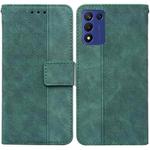 For Realme Q3S / Q3T / 9 SE / 9 5G Speed Geometric Embossed Leather Phone Case(Green)