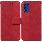 For Realme Q3S / Q3T / 9 SE / 9 5G Speed Geometric Embossed Leather Phone Case(Red)