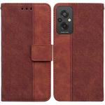 For Xiaomi Redmi 11 Prime 4G Geometric Embossed Leather Phone Case(Brown)