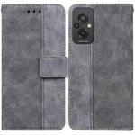 For Xiaomi Redmi 11 Prime 4G Geometric Embossed Leather Phone Case(Grey)