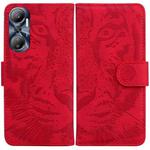 For Infinix Hot 20 Tiger Embossing Pattern Leather Phone Case(Red)