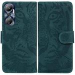 For Infinix Hot 20 Tiger Embossing Pattern Leather Phone Case(Green)