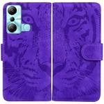 For Infinix Hot 20i Tiger Embossing Pattern Leather Phone Case(Purple)