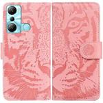 For Infinix Hot 20i Tiger Embossing Pattern Leather Phone Case(Pink)