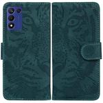 For Realme Q3S / Q3T / 9 SE / 9 5G Speed Tiger Embossing Pattern Leather Phone Case(Green)
