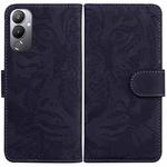 For Tecno Pova 4 Tiger Embossing Pattern Leather Phone Case(Black)