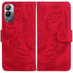 For Tecno Pova 4 Tiger Embossing Pattern Leather Phone Case(Red)