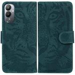 For Tecno Pova 4 Tiger Embossing Pattern Leather Phone Case(Green)