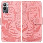 For Tecno Pova 4 Tiger Embossing Pattern Leather Phone Case(Pink)