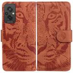 For Xiaomi Redmi 11 Prime 4G Tiger Embossing Pattern Leather Phone Case(Brown)