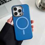 For iPhone 14 Invisible Holder Magsafe Ultra-thin PC Phone Case(Transparent Blue)