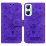 For Infinix Hot 20 5G Butterfly Rose Embossed Leather Phone Case(Purple)