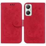 For Infinix Hot 20 5G Butterfly Rose Embossed Leather Phone Case(Red)
