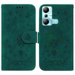 For Infinix Hot 20i Butterfly Rose Embossed Leather Phone Case(Green)