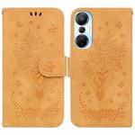 For Infinix Hot 20s Butterfly Rose Embossed Leather Phone Case(Yellow)