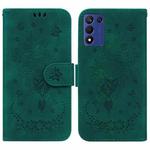 For Realme Q3S / Q3T / 9 SE / 9 5G Speed Butterfly Rose Embossed Leather Phone Case(Green)