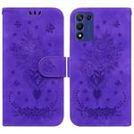 For Realme Q3S / Q3T / 9 SE / 9 5G Speed Butterfly Rose Embossed Leather Phone Case(Purple)