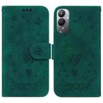 For Tecno Pova 4 Butterfly Rose Embossed Leather Phone Case(Green)