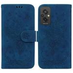 For Xiaomi Redmi 11 Prime 4G Butterfly Rose Embossed Leather Phone Case(Blue)