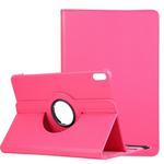 For Huawei Matepad 10.4 Litchi Texture Horizontal Flip 360 Degrees Rotation Leather Case with Holder(Rose Red)