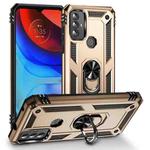 For Motorola Moto G Play 2023 Shockproof TPU + PC Phone Case with Holder(Gold)