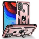 For Motorola Moto G Play 2023 Shockproof TPU + PC Phone Case with Holder(Rose Gold)