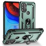 For Motorola Moto G Play 2023 Shockproof TPU + PC Phone Case with Holder(Dark Green)