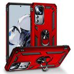 For Xiaomi 12T / 12T Pro Shockproof TPU + PC Phone Case with Holder(Red)