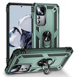 For Xiaomi 12T / 12T Pro Shockproof TPU + PC Phone Case with Holder(Dark Green)