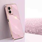 For OPPO A57 XINLI Straight 6D Plating Gold Edge TPU Phone Case(Cherry Purple)