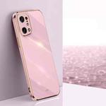 For OPPO Find X5 XINLI Straight 6D Plating Gold Edge TPU Phone Case(Cherry Purple)