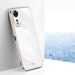 For OPPO A58 5G XINLI Straight 6D Plating Gold Edge TPU Phone Case(White)