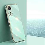 For OPPO A58 5G XINLI Straight 6D Plating Gold Edge TPU Phone Case(Mint Green)