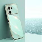 For OPPO K10 XINLI Straight Edge 6D Electroplate TPU Phone Case(Mint Green)