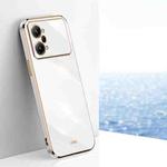 For OPPO K10 Pro XINLI Straight 6D Plating Gold Edge TPU Phone Case(White)