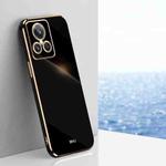 For Realme GT2 Explorer Master 5G XINLI Straight 6D Plating Gold Edge TPU Phone Case(Black)