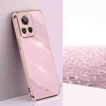 For Realme GT2 Explorer Master 5G XINLI Straight 6D Plating Gold Edge TPU Phone Case(Cherry Purple)