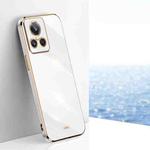 For Realme GT2 Explorer Master 5G XINLI Straight 6D Plating Gold Edge TPU Phone Case(White)