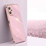 For Realme 9i XINLI Straight 6D Plating Gold Edge TPU Phone Case(Cherry Purple)