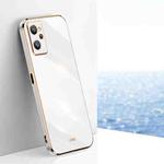 For Realme 9i XINLI Straight 6D Plating Gold Edge TPU Phone Case(White)