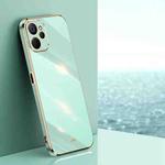 For Realme 9i 5G XINLI Straight 6D Plating Gold Edge TPU Phone Case(Mint Green)