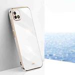 For Realme C20 XINLI Straight 6D Plating Gold Edge TPU Phone Case(White)